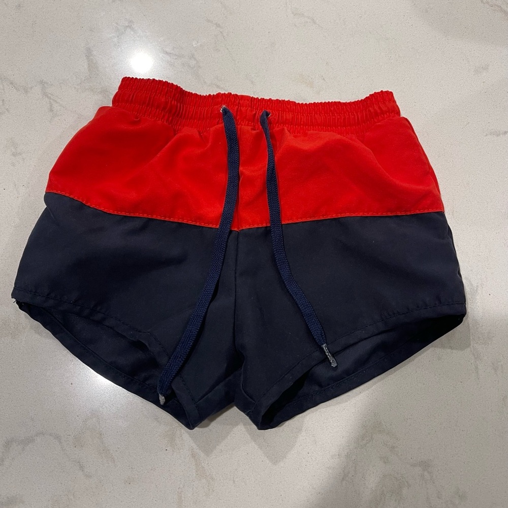 Minnow boys americana color block boardie, size 3/4T